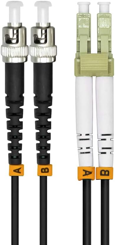 100Meters 328ft LC to ST 10/40/100Gbs OM4 Outdoor Armored Duplex Fiber Optic Cable Jumper Optical Patch Cord Multimode 50/125 100M LC-ST