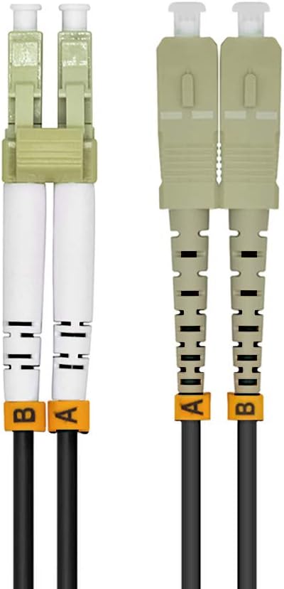 100Meters 328ft LC to SC 10/40/100Gbs OM4 Outdoor Armored Duplex Fiber Optic Cable Jumper Optical Patch Cord Multimode 50/125 100M LC-SC
