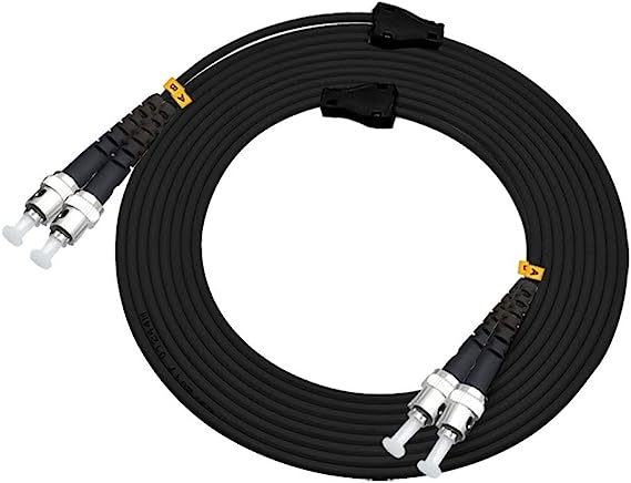 100Meters 328ft ST to ST 10/40/100Gbs OM4 Outdoor Armored Duplex Fiber Optic Cable Jumper Optical Patch Cord Multimode 50/125 100M ST-ST