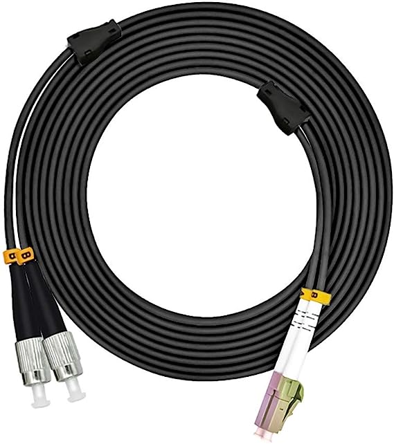 100Meters 328ft LC to FC 10/40/100Gbs OM4 Outdoor Armored Duplex Fiber Optic Cable Jumper Optical Patch Cord Multimode 50/125 100M LC-FC