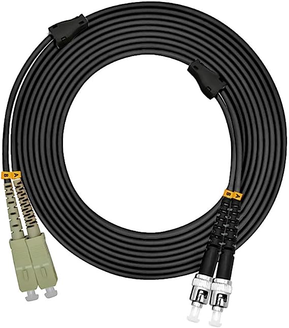100Meters 328ft SC to ST 10/40/100Gbs OM4 Outdoor Armored Duplex Fiber Optic Cable Jumper Optical Patch Cord Multimode 50/125 100M SC-ST
