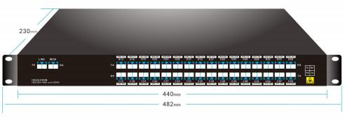 150GHz 32CH DWDM MUX DEMUX 1529.553nm-1566.723nm with Monitor Port， LC/UPC 1U Rack