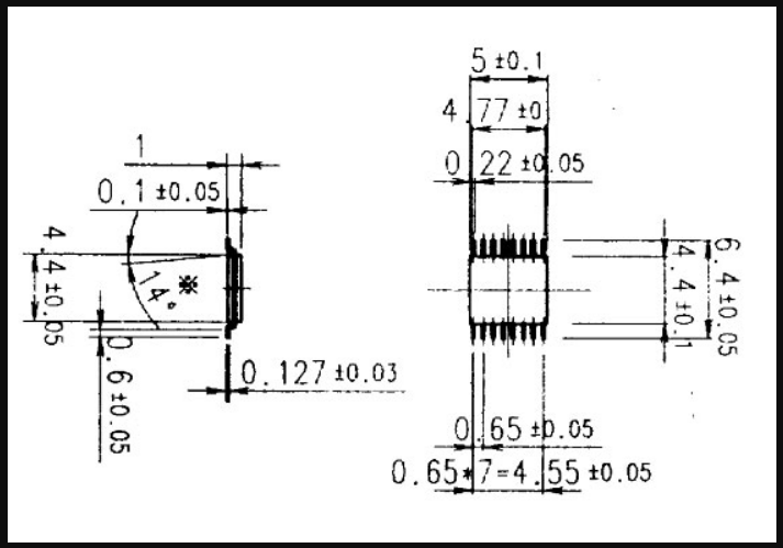 OTS-16(28)-0.65-01  TSOP type package test socket