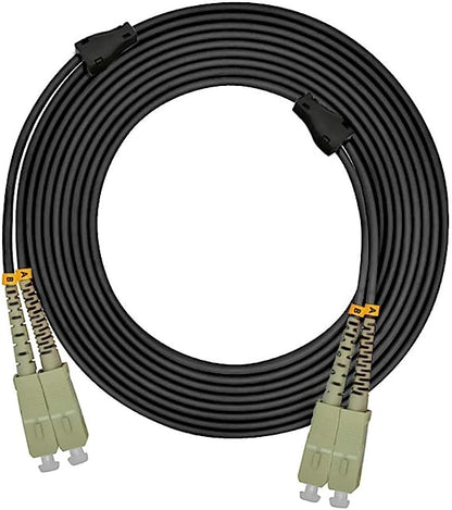 100Meters 328ft SC to SC 10/40/100Gbs OM4 Outdoor Armored Duplex Fiber Optic Cable Jumper Optical Patch Cord Multimode 50/125 100M SC-SC