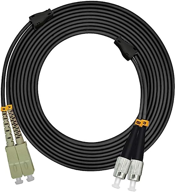 100Meters 328ft SC to FC 10/40/100Gbs OM4 Outdoor Armored Duplex Fiber Optic Cable Jumper Optical Patch Cord Multimode 50/125 100M SC-FC