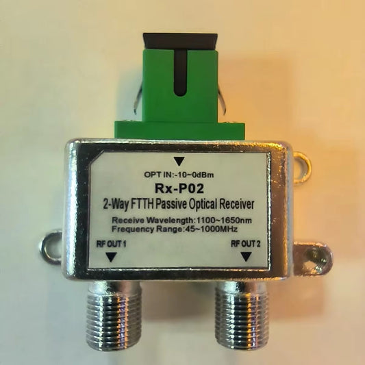 Rx-P02 2 way 45-1000MHz optical splitter rf cable tv nod mini wdm catv fiber passive ftth passive optical receiver