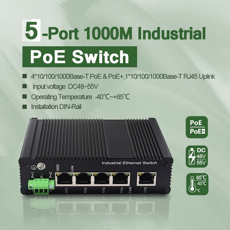 Telecom Switch Module 10/100/1000mbps Gigabit Network Ethernet Switch 5 Port Industrial Swit ...